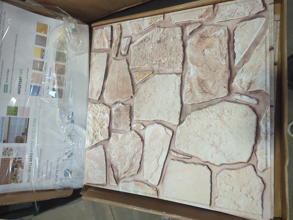 Commomy Faux Stone Peel and Stick 3D Wall Panels 10 Pcs