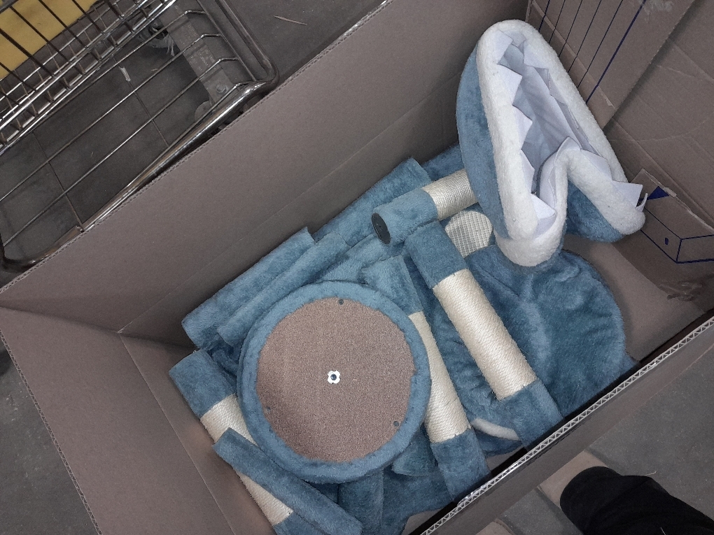 Yaheetech 45.5in Ocean-Themed Cat Tree Multi-Level Cat Tower, Plush Pet Furniture with Shark's Mouth-Shaped Nest, Sea Star-Shaped Perch, Jellyfish-Style Hammock for Indoor Kitty