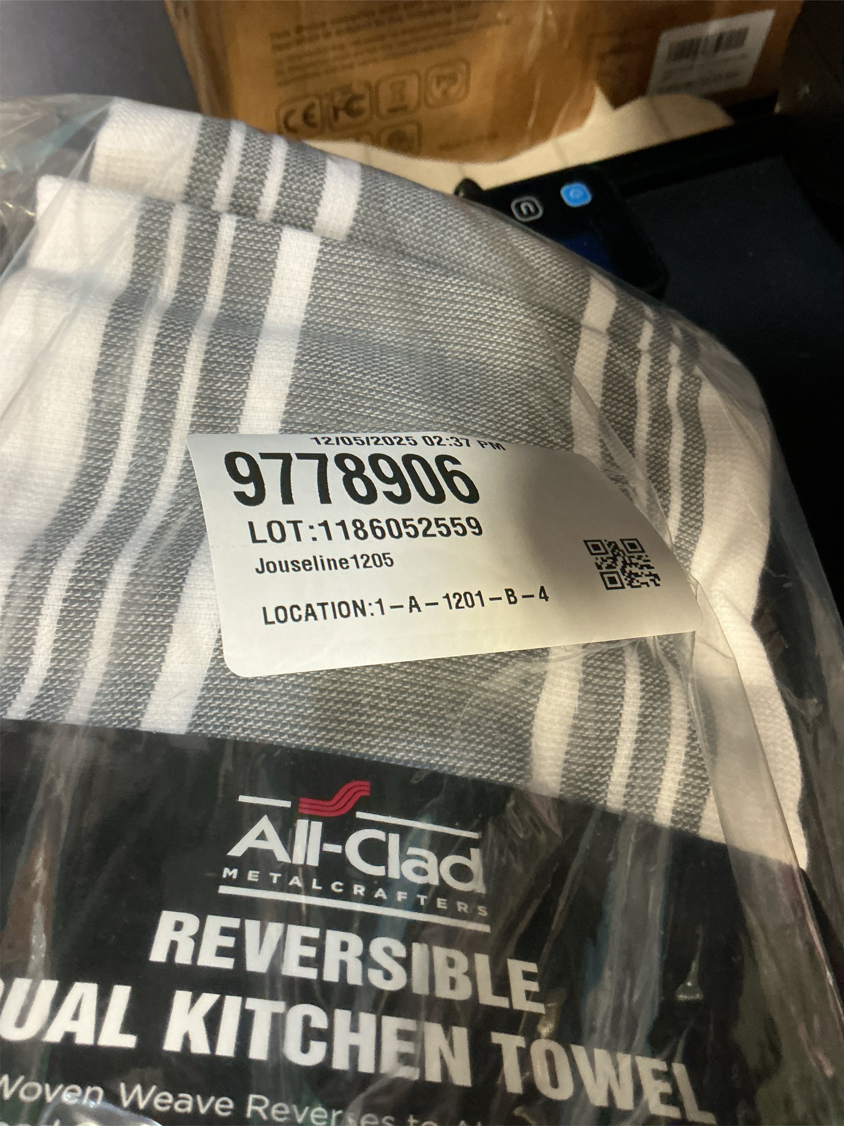 3 packs All-Clad Striped Dual Kitchen Towel in Pewter