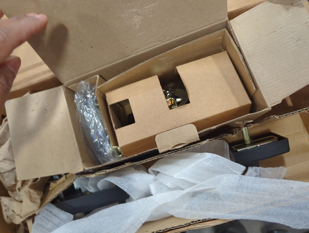 Century Matte Black Door Handleset Grip with Latitude Door Handle and Century Trim