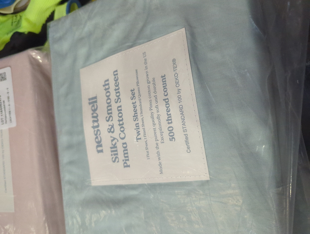 Nestwell Pima Cotton Sateen 500-Thread-Count Twin Sheet Set in Twilight Blue