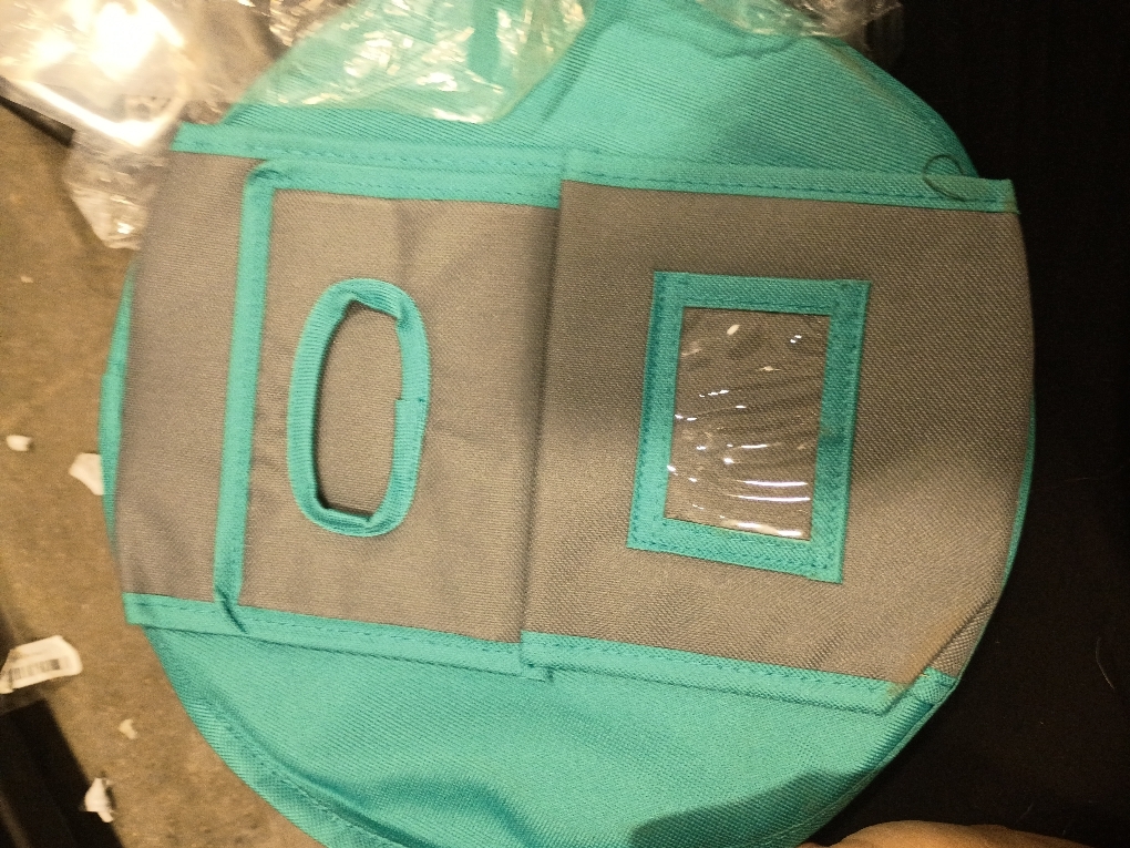 Insulated Round Thermal Casserole Food Carrier for Lunch, Lasagna, Potluck, Picnics, Vacations - Teal and Grey
