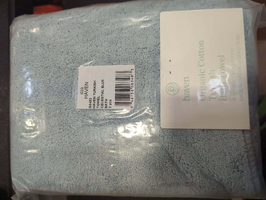 Haven Turkish Bath Towel Celestial Blue 2pc