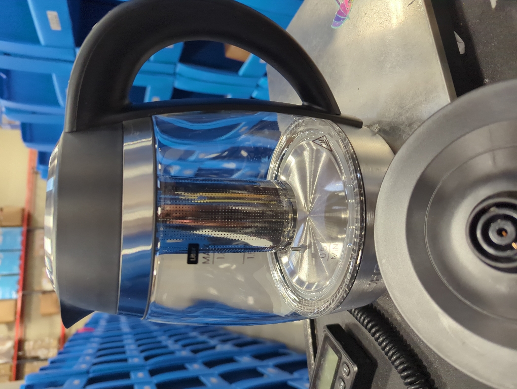 Chefman 1.8L Lightning Borosilicate Glass Electric Kettle: Stainless Steel Lid, 1750W, Hand Wash, Silver & Black Accents