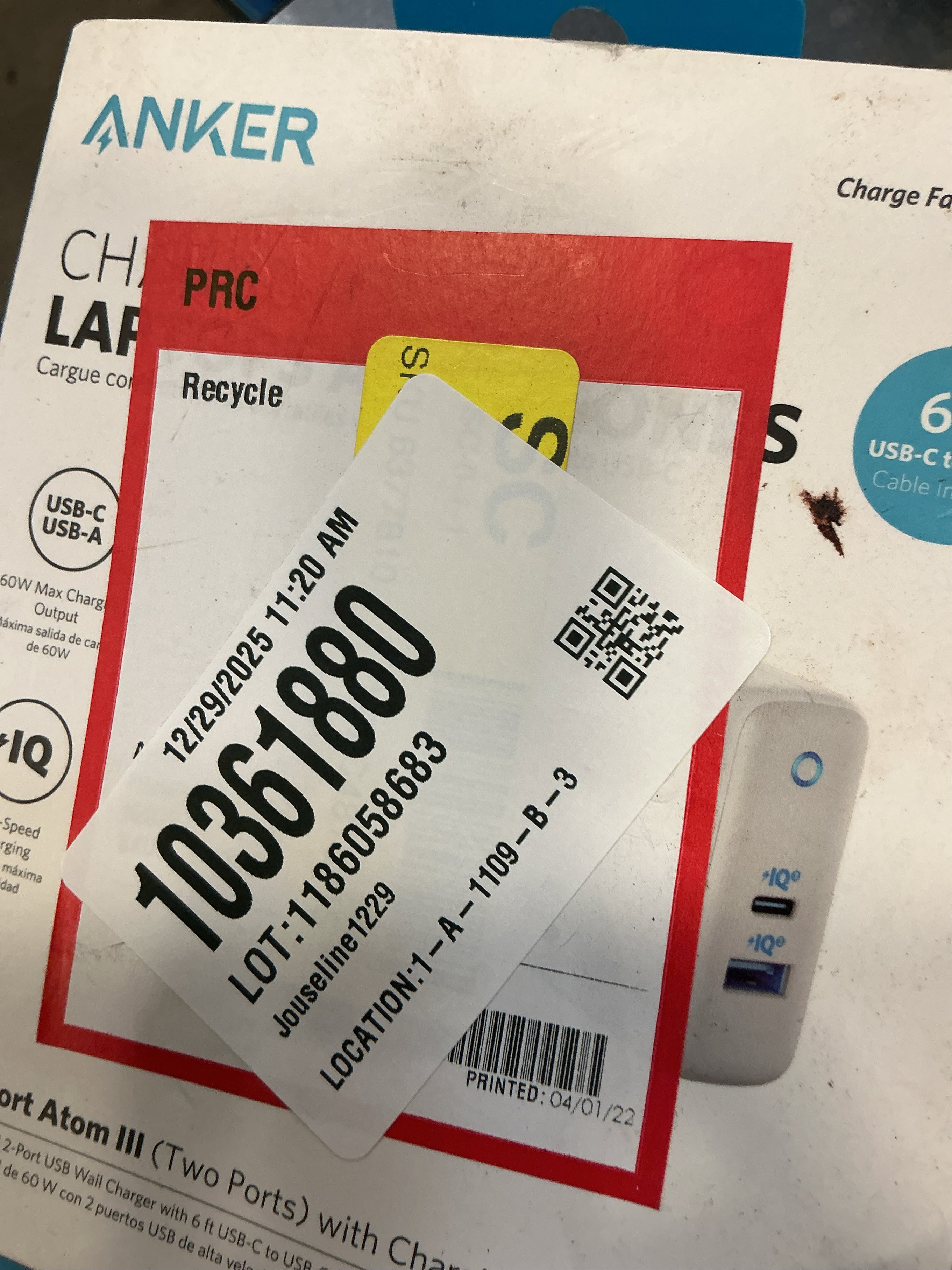 Anker Type C, Usb A Wall Outlet Charger 2-Ports