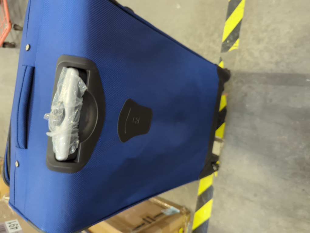 SwissGear Sion Softside Expandable Luggage, Blue, Checked-Large 29-Inch