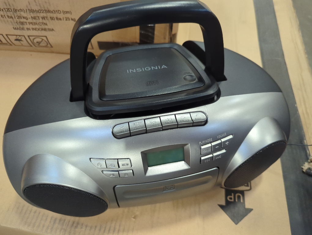 Insignia AM/FM Radio Portable CD Boombox with Bluetooth