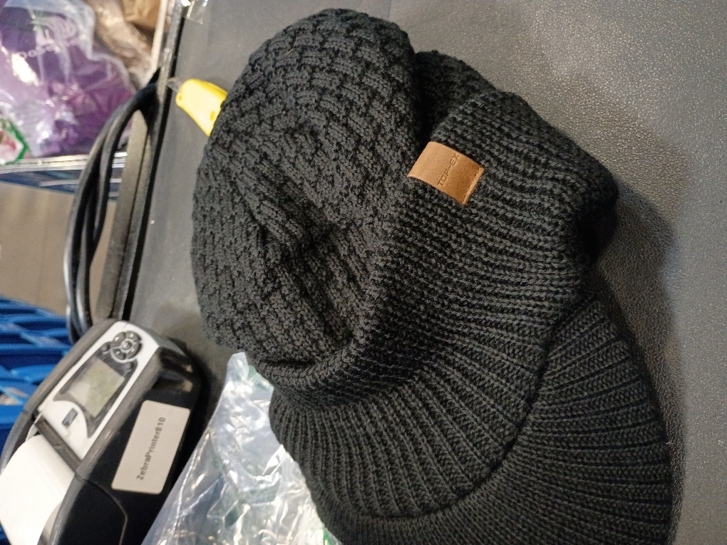 TOP-EX PolarWool™ 100% Merino Wool Winter Hat for Men Fleece Lined Visor Beanie with Brim Outdoor Knit Cap for Cold Weather