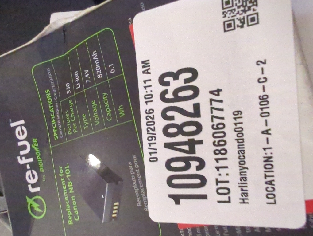 Digipower - Re-Fuel Rechargeable Lithium-Ion Replacement Battery for Canon NB-10L