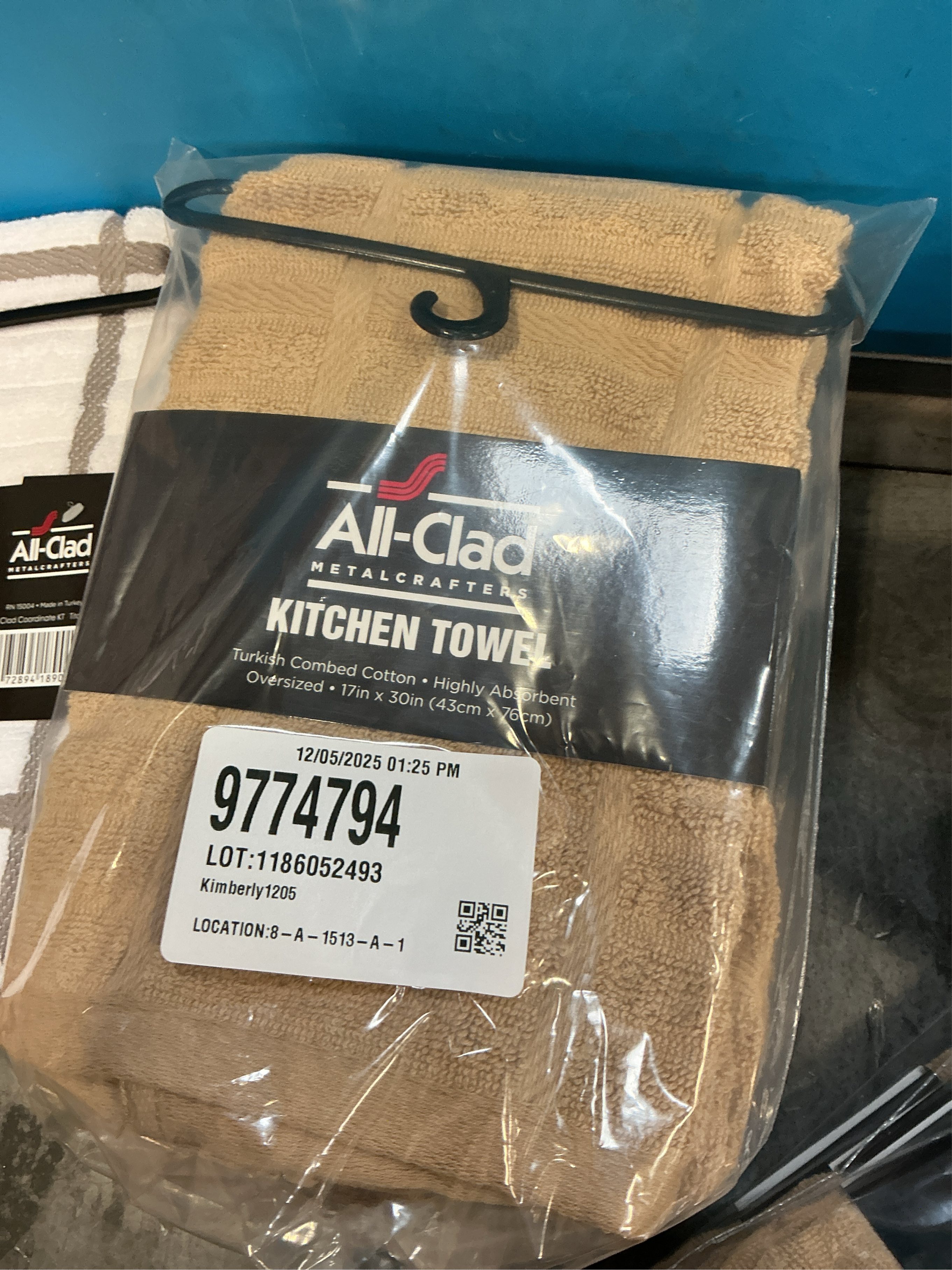 All-Clad Solid Kitchen Towel: Highly Absorbent, Super Soft Long Lasting - 100% Cotton, 17x30 Tea Towel for Cleaning & Drying Dishes, Pans, Glassware, or Countertops, (1-Pack), Cappuccino