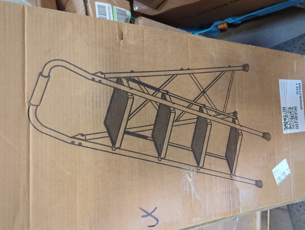 3 Step Ladder, Folding Step Stool with Tool Platform, Wide Anti-Slip Pedal and Anti-Slip Feet, Sturdiest Steel Construction, 600lbs Capacity Steel Ladder for Home Office, Grey