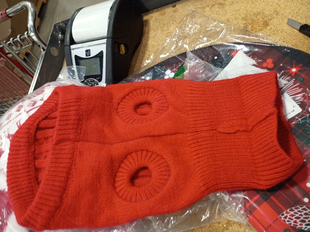 Knitted Dog Sweater for Small Dogs, Pullover Turtleneck Pet Sweaters, Winter Dog Clothes, Warm Soft Winter Holiday Cat Sweater, Red, XS