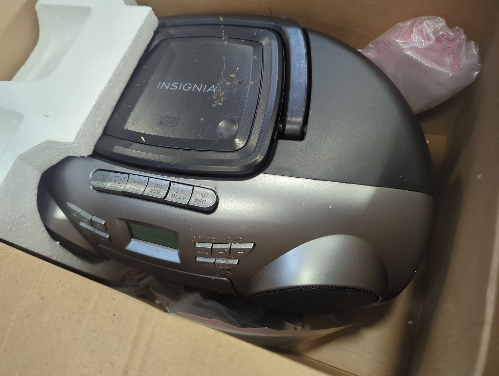Insignia AM/FM Radio Portable CD Boombox with Bluetooth