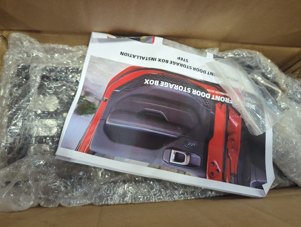 2Pcs Metal Front Door Storage Box for Jeep Wrangler JL JLU 4XE 2018-2024 & Gladiator JT 2020-2024 Interior Storage Expansion Front Door Storage Pockets Side Insert Organizer Accessories