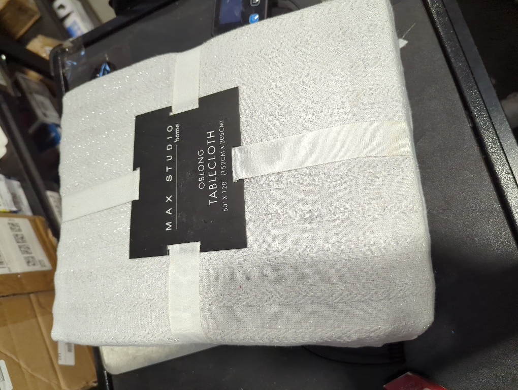 Max studio  Linen Tablecloth 60 x 120Inch - 100% Pure Linen Oyster Grey Table Cloth for Oblong Tables - , Machine Washable Cloth Tablecloth for Fall, Holiday