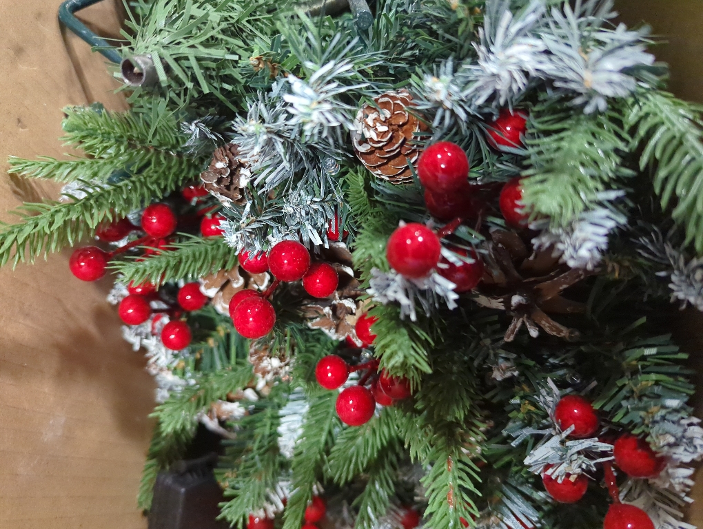 Set of 2 Christmas Planter/Urn Fillers Outdoor Front Porch, Artificial Prelit Christmas Tree with Remote, Holiday Pot Fillers with Timer, Multi-Color Lights, Outdoor Christmas Decorations Yard