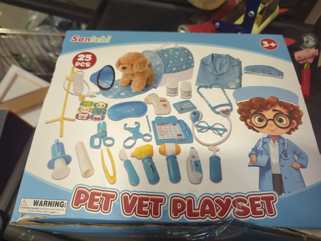 Liberry Doctor Kit for Toddlers 3 4 5 6 Years Old, 25 Pcs Kids Doctor Playset with Dog Toy, Stethoscope and Dress Up Costume, Pretend Play Medical Christmas Gift for Boys Girls (Blue)