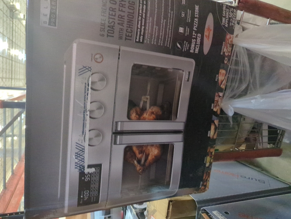 Romswi 26QT French Door Air Fryer Toaster Oven Combo, 24 Cooking Functions and Digital Controls, Fits 12 Pizza, 6 Slices of Toast, Rotisserie 6lb Chicken, 6 Accessories Included