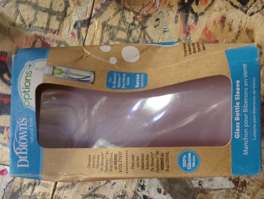 Dr. Brown's Natural Flow Anti-Colic Options  Narrow Glass Baby Bottle 8 oz/250 mL, with Level 1 Slow Flow Nipple, 2 Pack, 0m