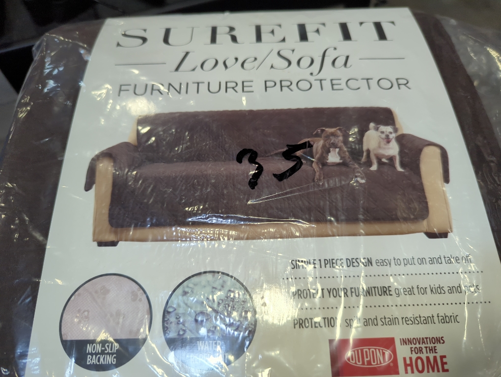 SureFit Pet Protector Sofa Furniture Cover in Chocolate