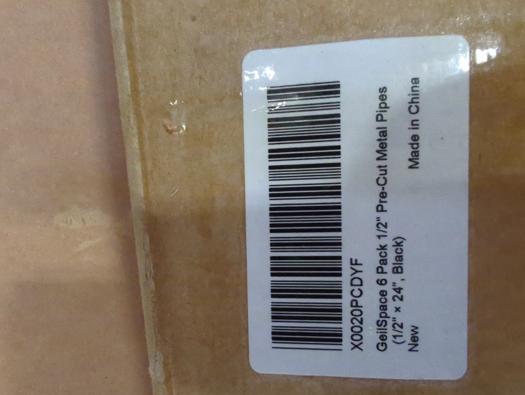 GeilSpace 6 Pack 1/2 × 24 Pre-Cut Black Metal Pipe, Industrial Steel Fits Standard Half Inch Black Threaded Pipes and Fittings - Vintage DIY Industrial Shelving (1/2 × 24)