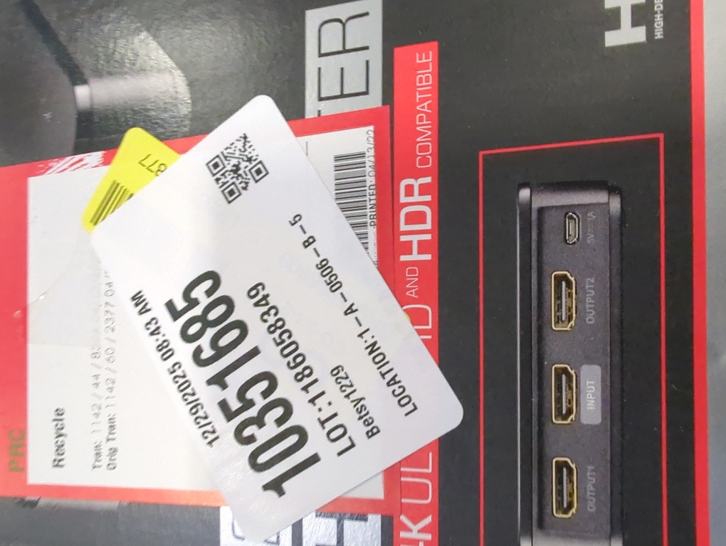 Rocketfish 2-Output HDMI Splitter with 4K at 60Hz and HDR Pass-Through - Dual HDMI Splitter with Easy Setup - HDMI Splitter Output Supports 2 HDMI Displays - Splitter with 4k & HDR Compatibility