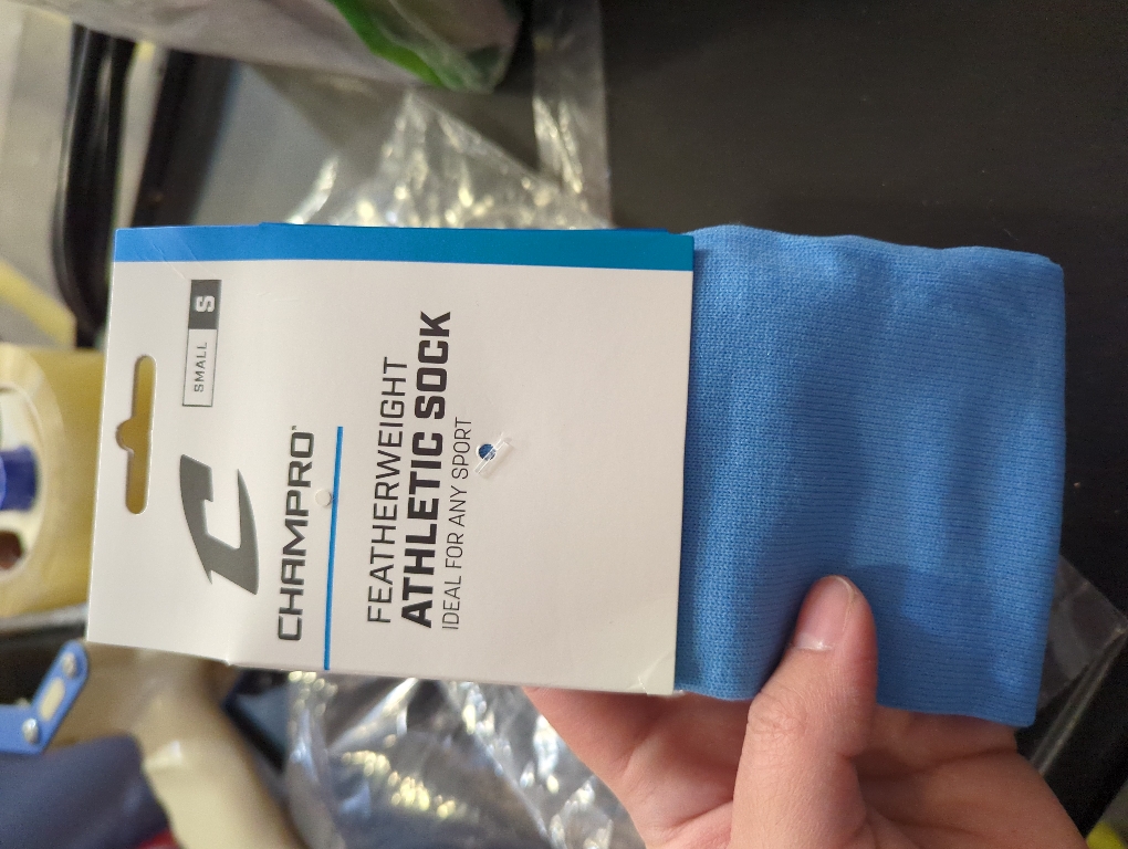 Size S Champro Featherweight Athletic Socks 1 Pair Light Blue