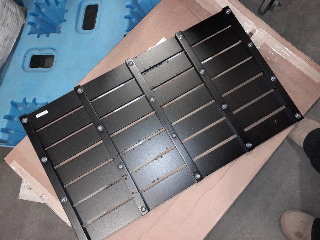 Domax Wooden Bamboo Bath Shower Mat- Non-Slip Waterproof Large Bathroom Floor Mat for Indoor Outdoor (Black, 21.26 x 14.17 x 1.3 Inches)