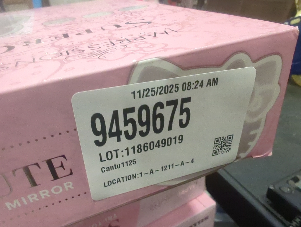 Impressions Vanity Supercute Hello Kitty Tabletop Desk Mirror with Lights and Touch Sensor Switch, Adjustable Tri Tone LED Lighted Makeup Mirror with Hidden Extendable Tray and Phone Holder