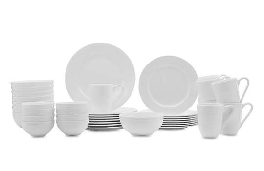 MikasaTate 40 Pc. Dinnerware Set, Service for 8 White