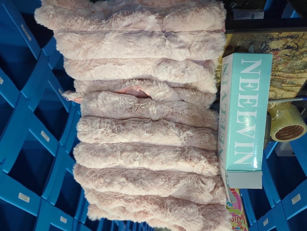 Neelvin Pink Faux Fur Cozy Soft Striped Decorative Throw Pillow Covers 18x18 inch Set of 2,Velvet Pillowcase Cushion Case for Sofa Couch