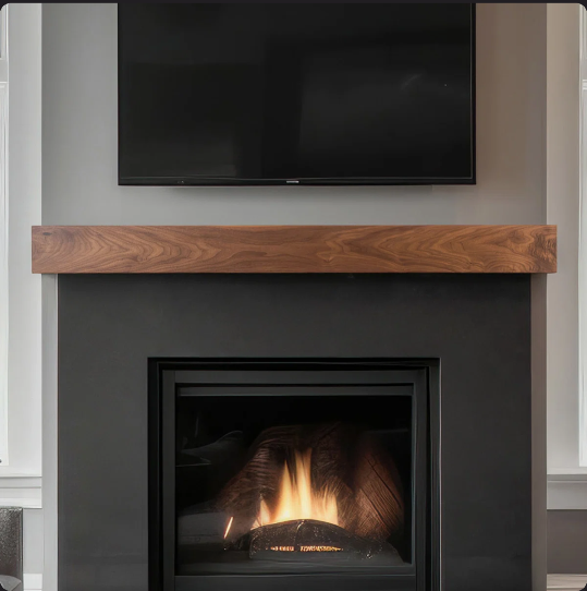 Modern Ember Walnut Creek Fireplace 60 Mantel Shelf