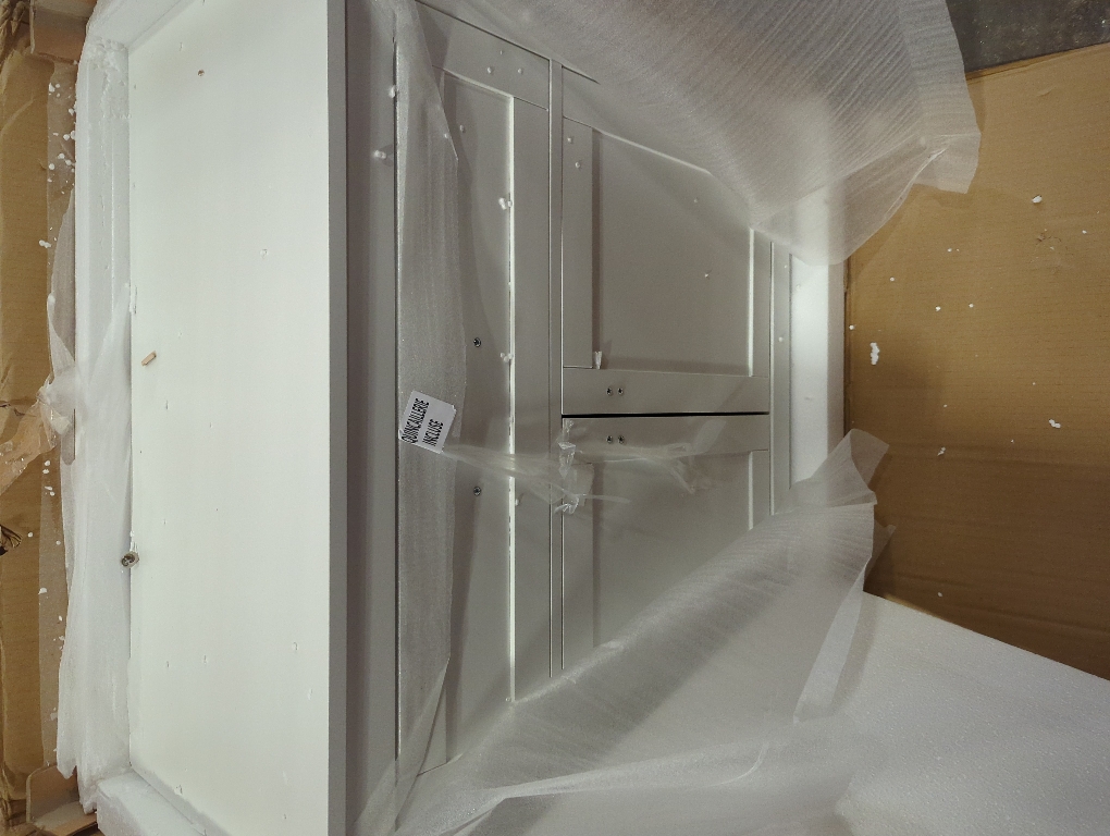 White Bathroom Storage Cabinet with 2 Door 1 Drawer