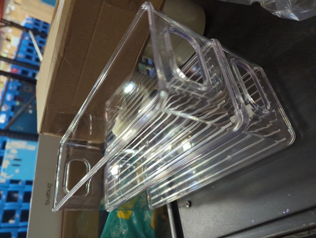 mDesign Small Plastic Office Storage Container Bins with Handles for Organization in Filing Cabinet, Closet Shelf, or Desk Drawers, Organizer for Notes, Pens, Pencils, Ligne Collection, 2 Pack - Clear