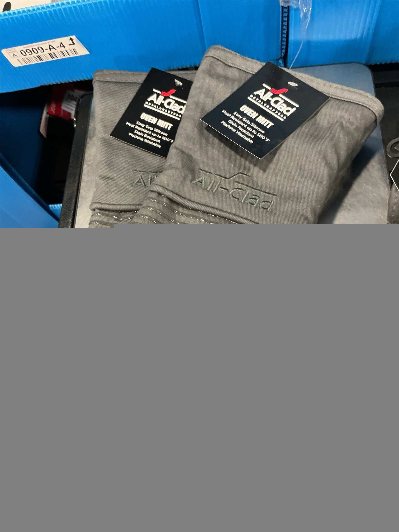 All-Clad Silicone Oven Mitts: Heat Resistant up to 500 Degrees - 100% Cotton & Silicone, 14x7 Oven Mitt for Kitchen and Barbeque, 2-Pack, Pewter