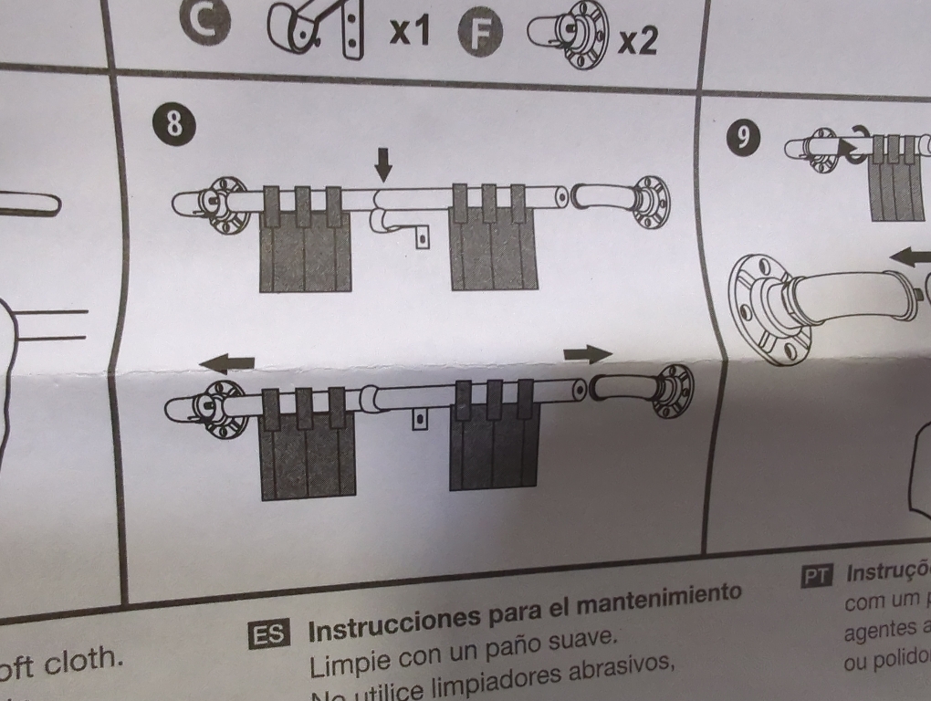 Single Curtain Rod Set Bronze