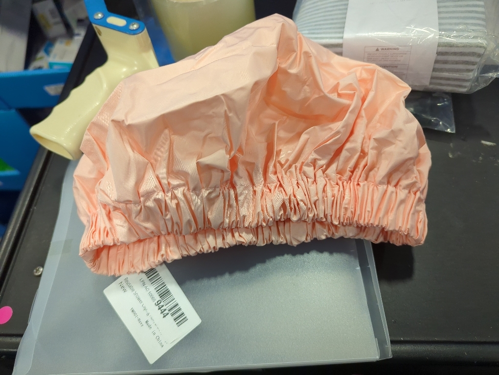 Reusable Shower Cap for Women, Large Waterproof Shower Bonnet Washable Elastic Band Bath Hair Hat for Long Hair