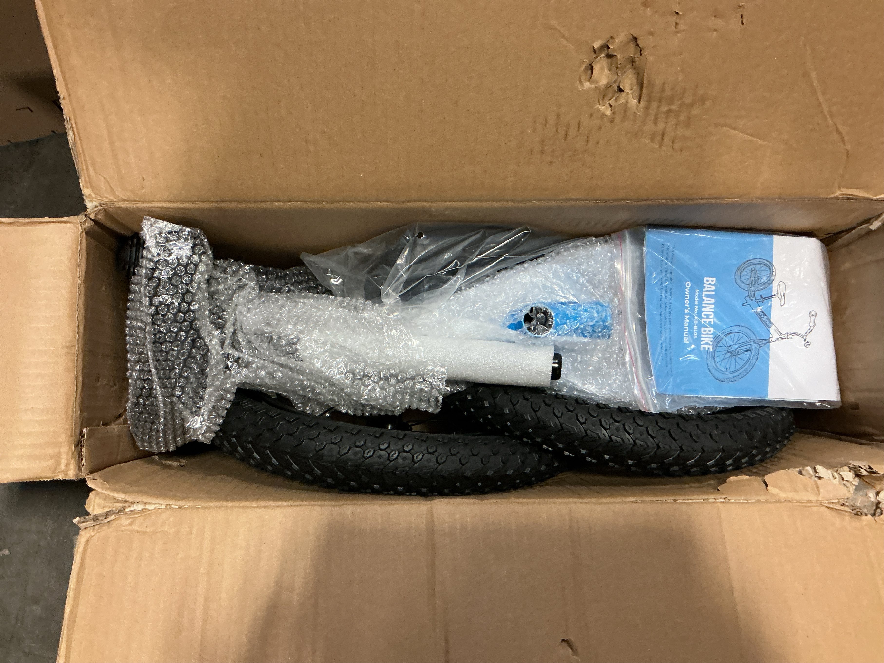 14 Inch Balance Bike for Kids 3-6 Year Old, No Pedals, Air Rubber Tires, Adjustable Height, Pedalless Bicycle for Boys, Girls, Blue