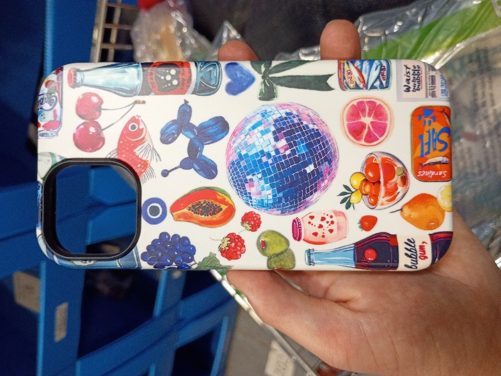 Case Compatible with iPhone 15,Hybrid 2-Layer Hard Shell,Shockproof Soft for Girl Women,European Fruit Bow Collage
