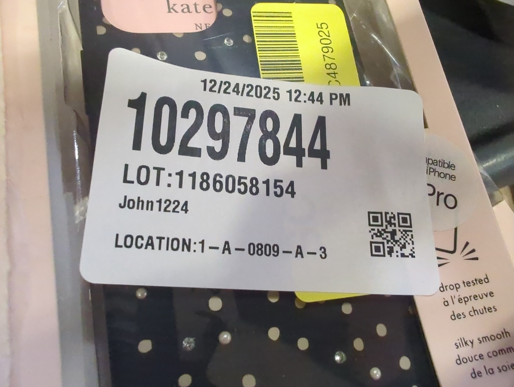 kate spade new york Protective Hardshell Case (1-PC Comold) for iPhone 11 Pro, Soft Touch Disco Dots Black/Gold/Crystal Gems/Pearls