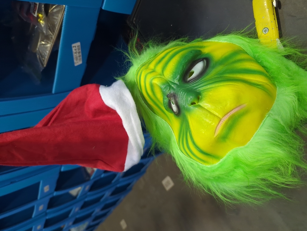 The Christmas Cosplay Mask, Christmas Costume Latex Mask Adult,Green Cosplay Costume Mask