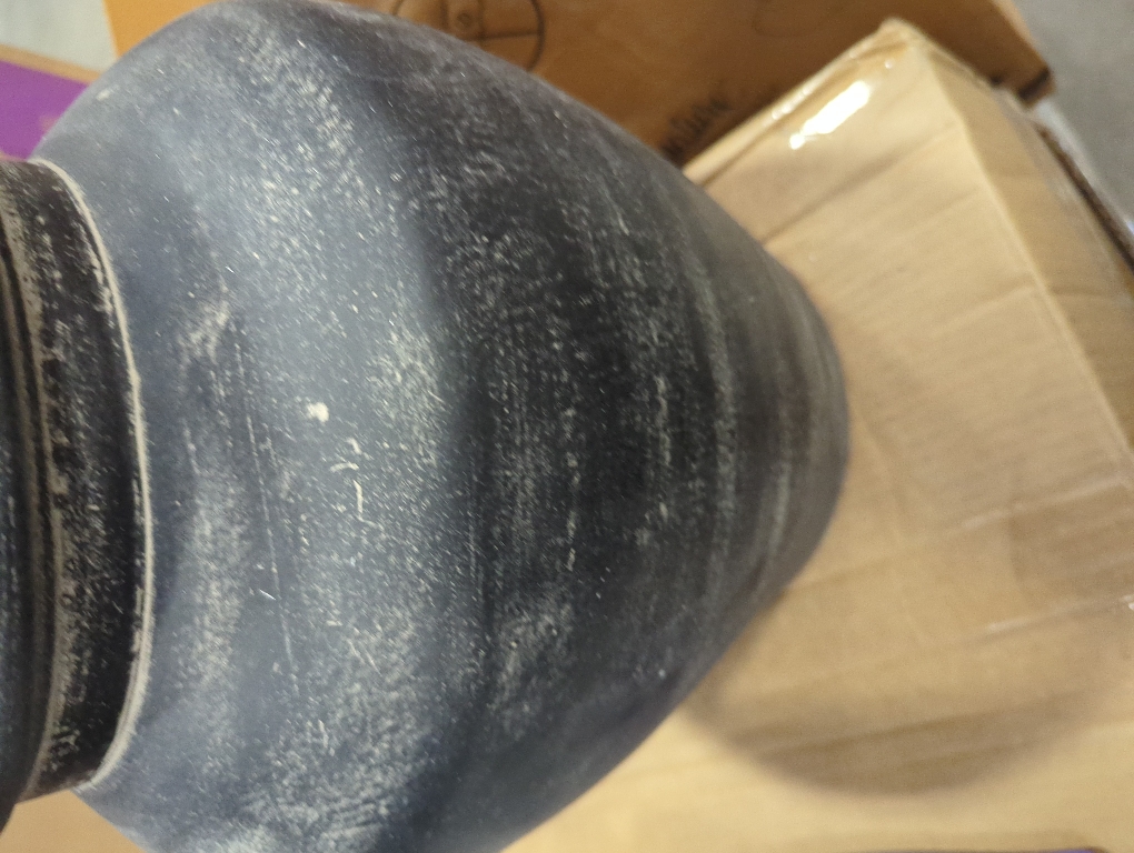 Signature Design by Ashley Meadie Traditional Indoor Terra Cotta Tabletop Vase with Wide Mouth, Blue