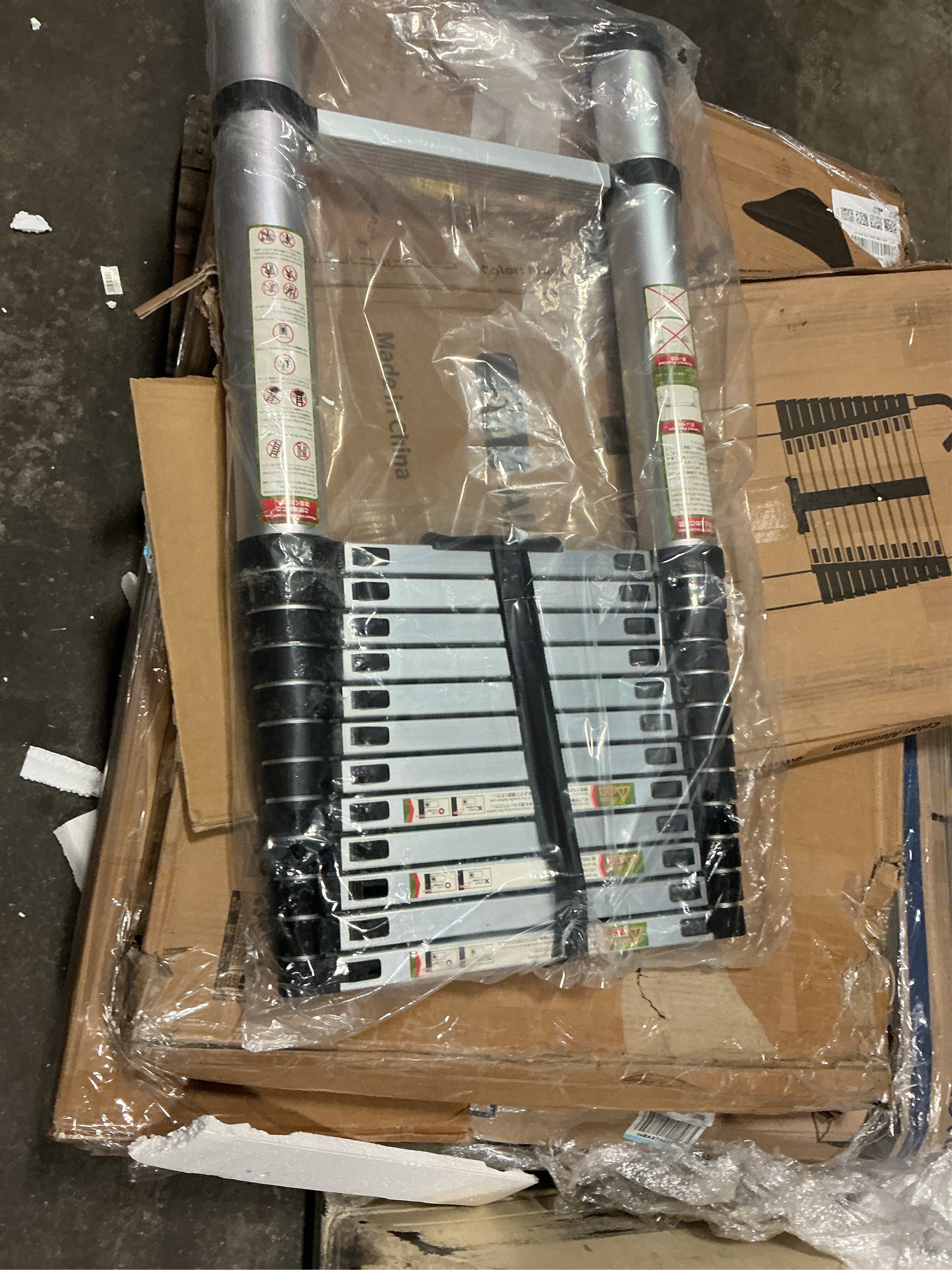 Telescopic Ladder, 16.5FT Aluminum Telescoping Ladder with Stable Hook and Non-Slip Feet, RIKADE Portable Extension Ladder for Household and Outdoor Working, 330lb Capacity