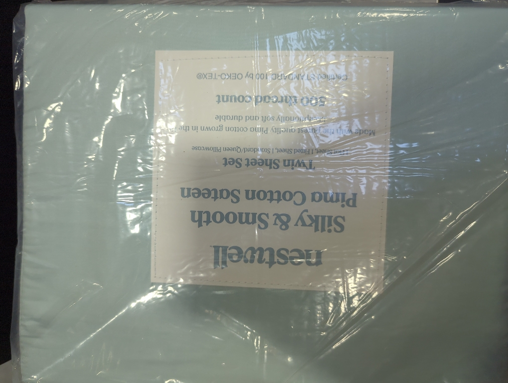 Nestwell Pima Cotton Sateen 500-Thread-Count Twin Sheet Set in Twilight Blue