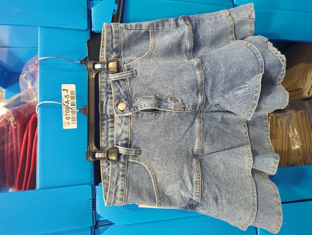 Size XL SMIUPIN Women's Casual Denim Mini Skirt Ruffled Slim A-line Pleated Jean Short Skirt