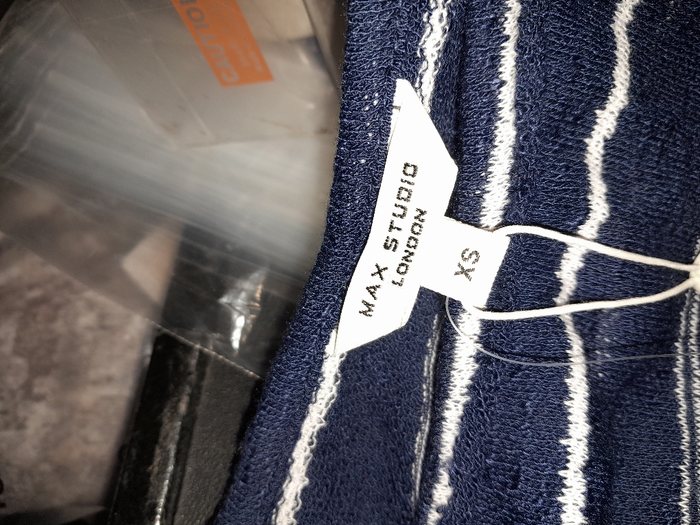 Max studio Womens Summer Short Sleeve Tops 2026 Trendy Crew Neck Striped Knit Sweater Business Casual Spring Clothes size xs