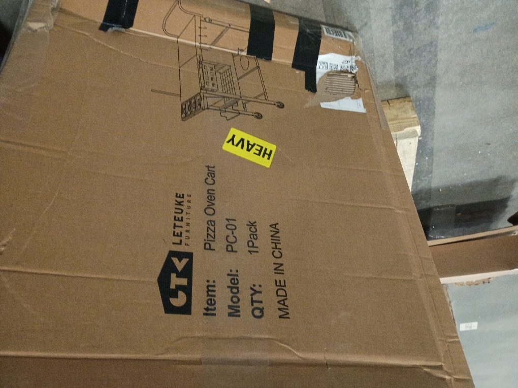 Leteuke Pizza Oven Table, Grill Cart Table for Blackstone Griddle, Outdoor Pizza Oven Stand Fits Ninja, Cuisinart, Gozney, Solo Stove, BBQ Prep Tables Station with Seasoning Tray, 47.2x27.5x35.8