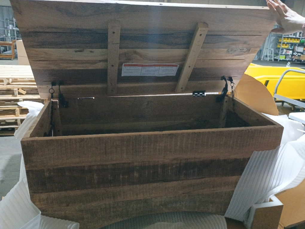 Jofran Reclamation Rustic Solid Wood Storage Chest Cabinet, Farmhouse Accent Cabinet for Bedroom Living Room, Unfinished Brown