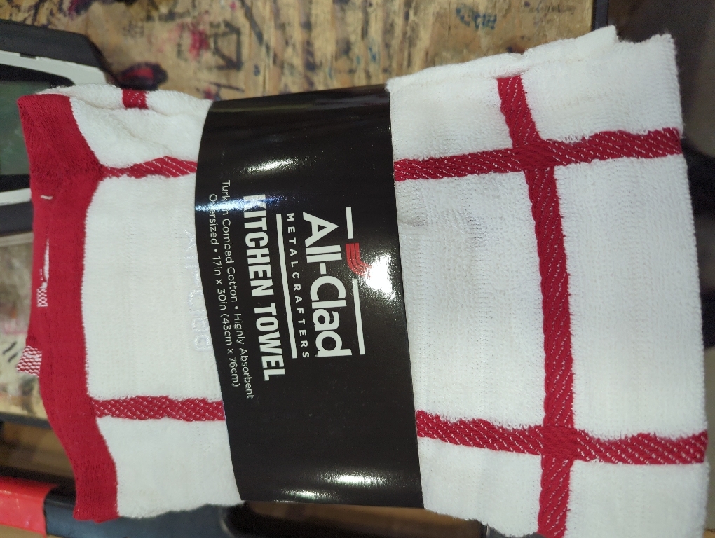 All-Clad Checked Kitchen Towel: Highly Absorbent, Super Soft Long Lasting - 100% Cotton, 17x30 Tea Towel for Cleaning & Drying Dishes, Pans, Glassware, or Countertops, (1-Pack), Chili