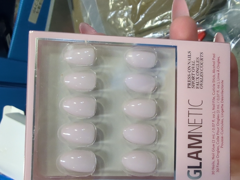 Glamnetic Press On Nails & Brush On Nail Glue Bundle - Ballet Pink | Opaque Light Blush Pink Short Almond False Nails, Reusable | 15 Sizes - 30 Nail Kit with Glue